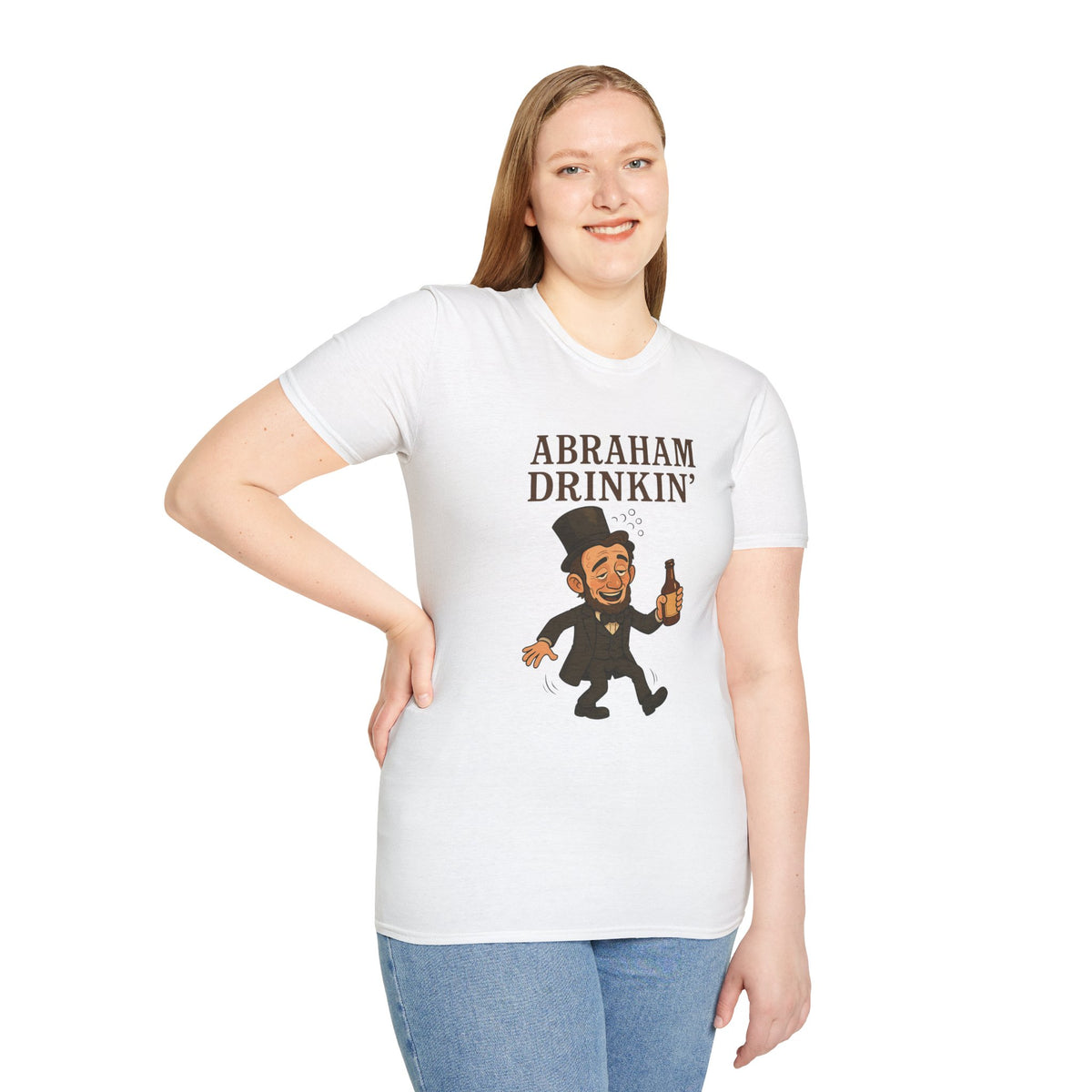 Abraham Drinkin' Party Shirt, St. Patrick's Day Tee, Unisex Tshirt, Funny Wordplay Graphic Tee, Gift for History Buffs