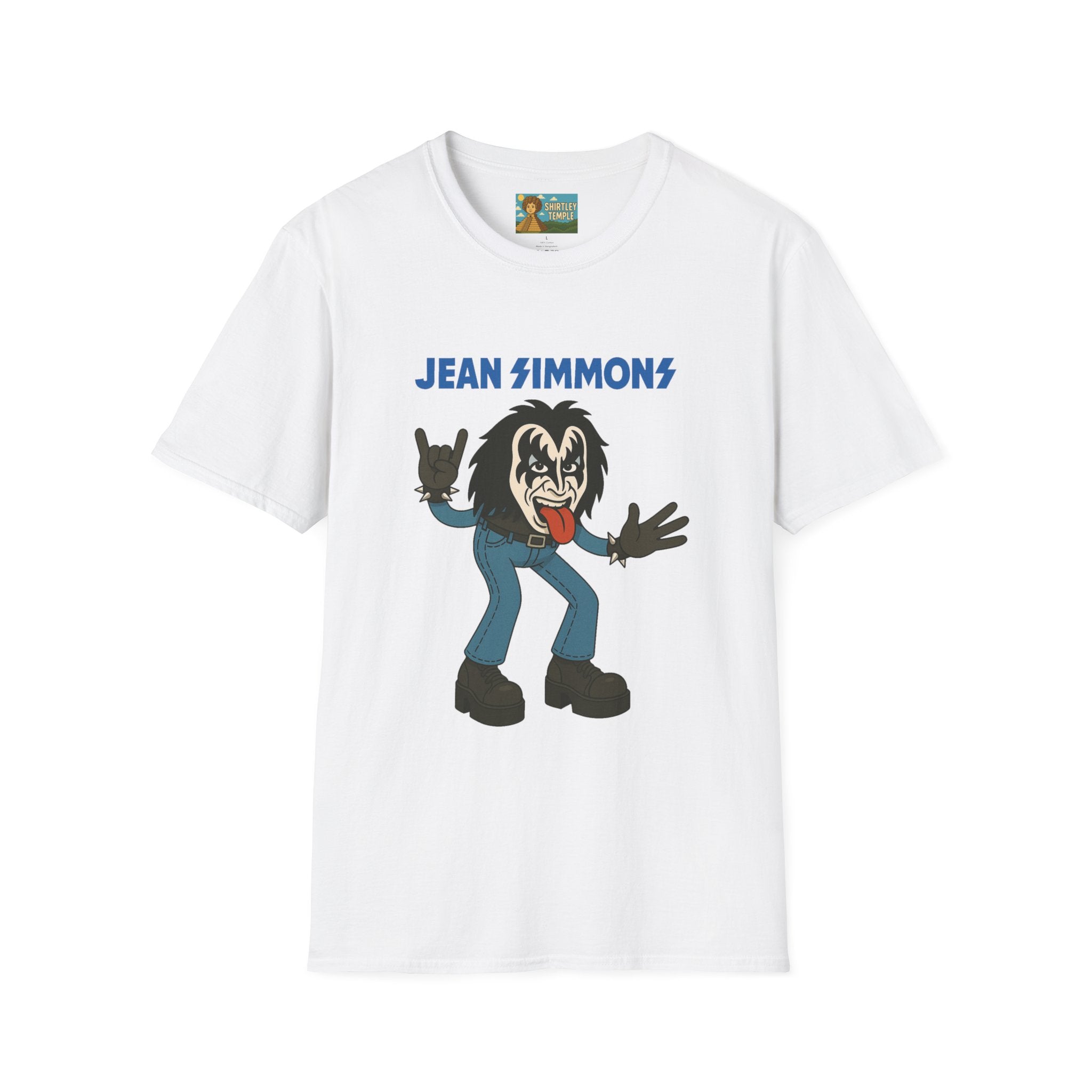 Jean Simmons Funny Shirt Mashup Tribute Parody Pun Rockstar Softstyle T-Shirt, Unisex Tee, Graphic Tee, Music Lover Gift, Jeans Lover Shirt,