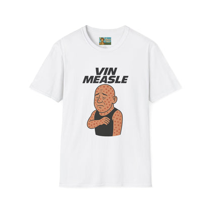 Vin Measle Parody Unisex Softstyle T-Shirt, Actor Measles Wordplay Tee, Humorous Graphic Tee Shirt, Comedy Movie Fan Gift, Lightweight