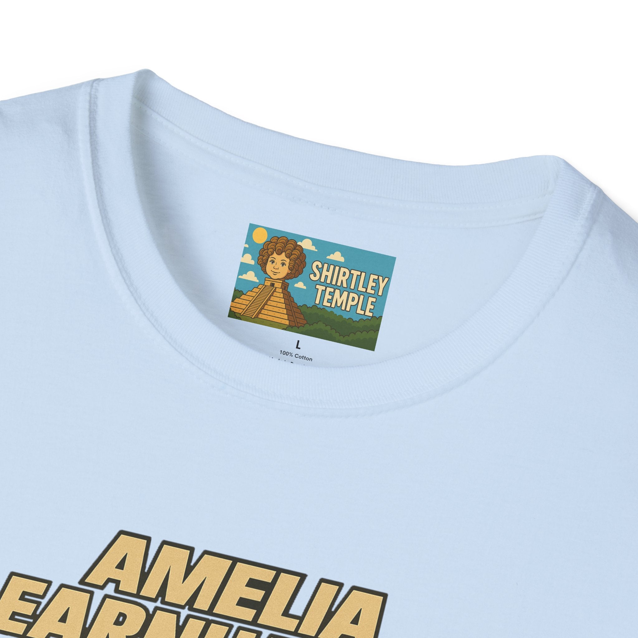 Amelia Earnhardt Funny Mashup Unisex Softstyle T-Shirt, Pilot Pun Tee, Earhart Earnhardt Gift, Aviation Racing Shirt