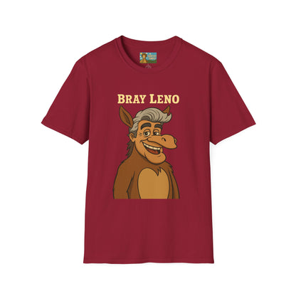 Bray Leno Parody Unisex Tee, Jay Leno Donkey Mashup Shirt, Funny Wordplay Comedy Gift, Softstyle T-Shirt