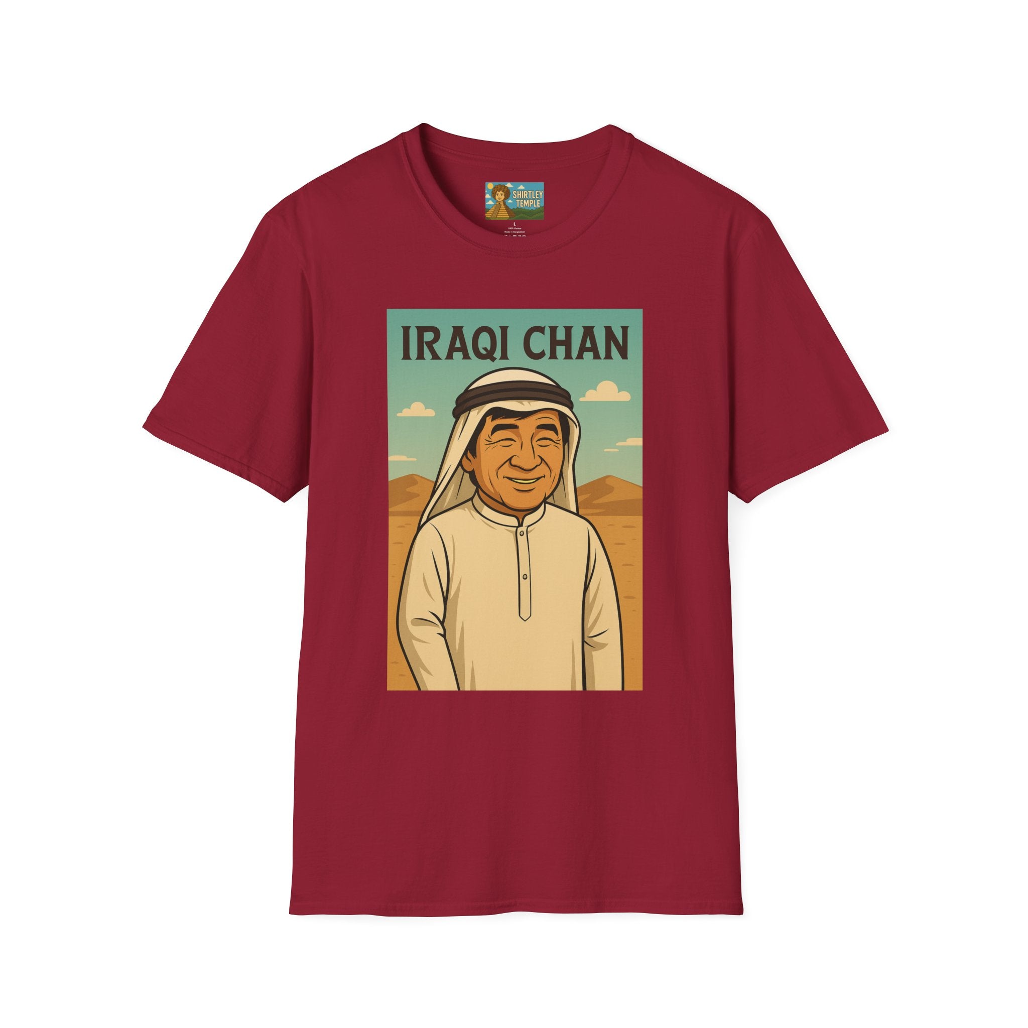 Iraqi Chan Unisex T-Shirt, Funny Jackie Chan Parody Apparel, Comedy Tribute Tee, Mashup Shirt