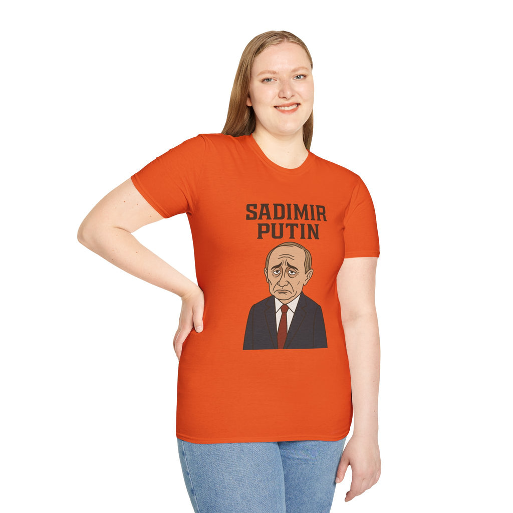 Sadimir Putin Funny T-Shirt, Vladimir Putin Parody Tee, Sad Person Comedy Shirt, Wordplay Humor Top