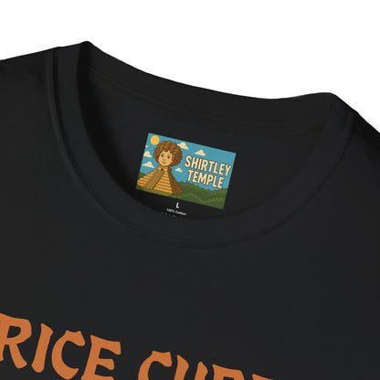 Rice Cube Funny T-Shirt, Ice Cube Asian Parody Shirt, Wordplay Tee, Hip-Hop Music Fan Gift, Unisex Softstyle Top