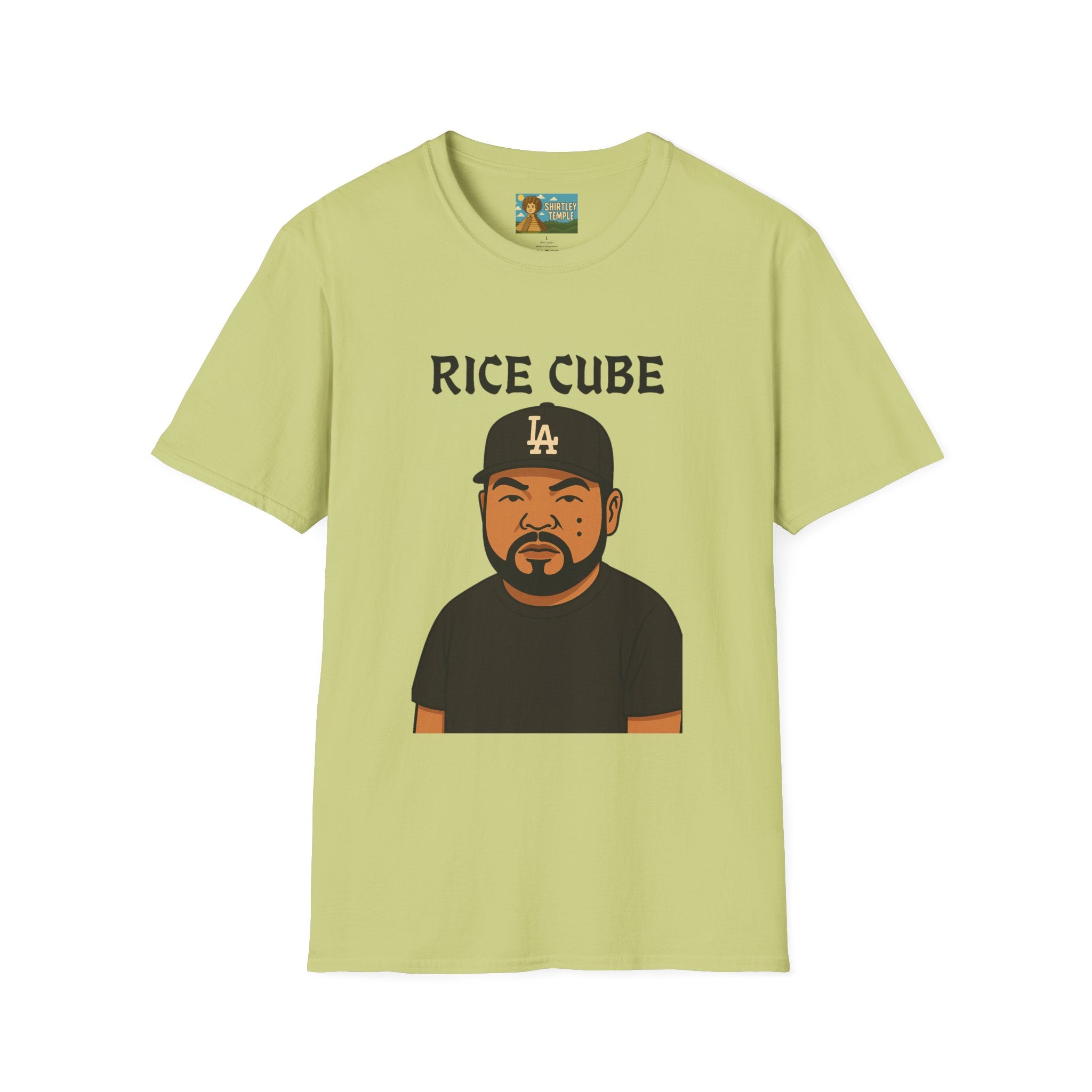 Rice Cube Funny T-Shirt, Ice Cube Asian Parody Shirt, Wordplay Tee, Hip-Hop Music Fan Gift, Unisex Softstyle Top