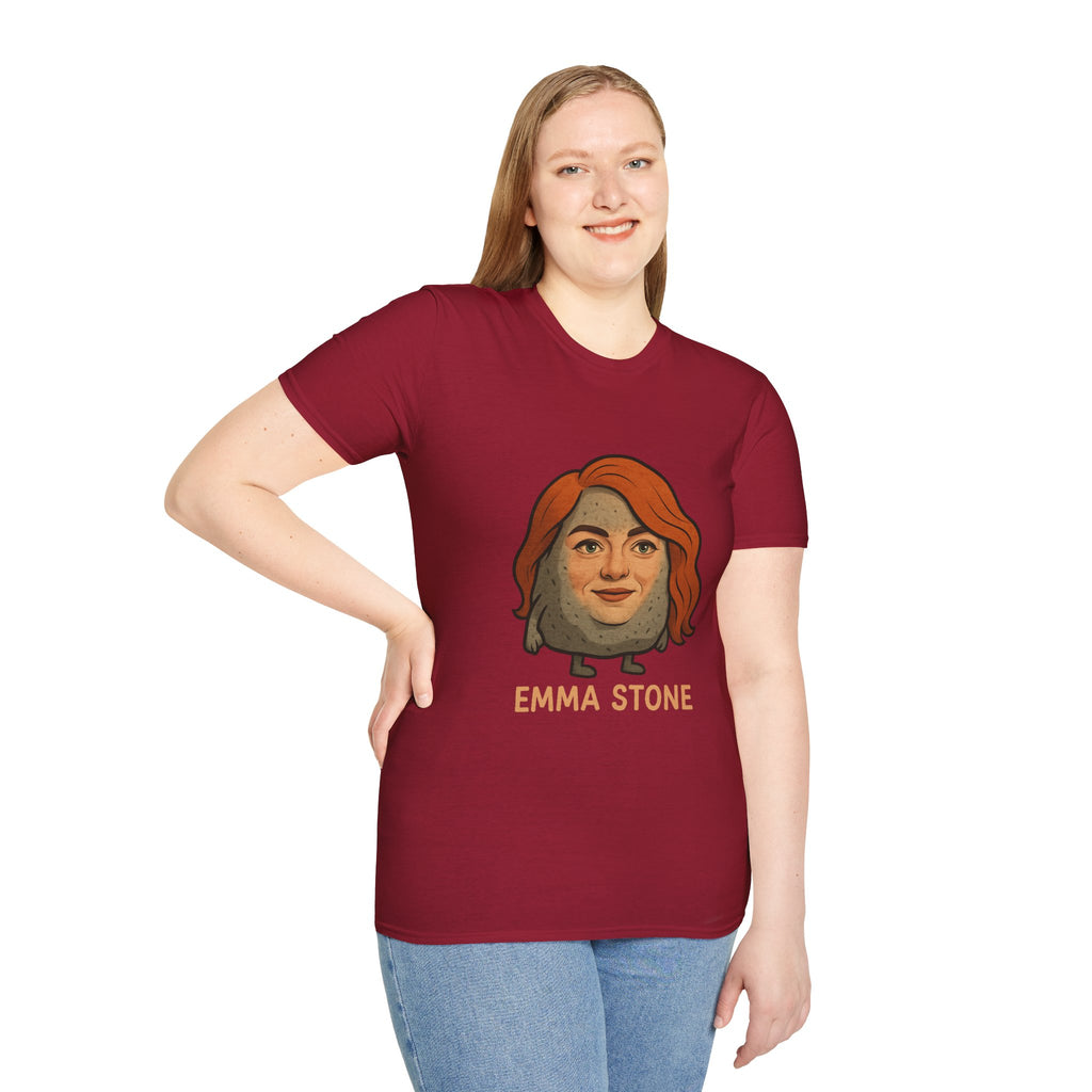 Emma Stone funny shirt wordplay pun actress and an actual stone mashup