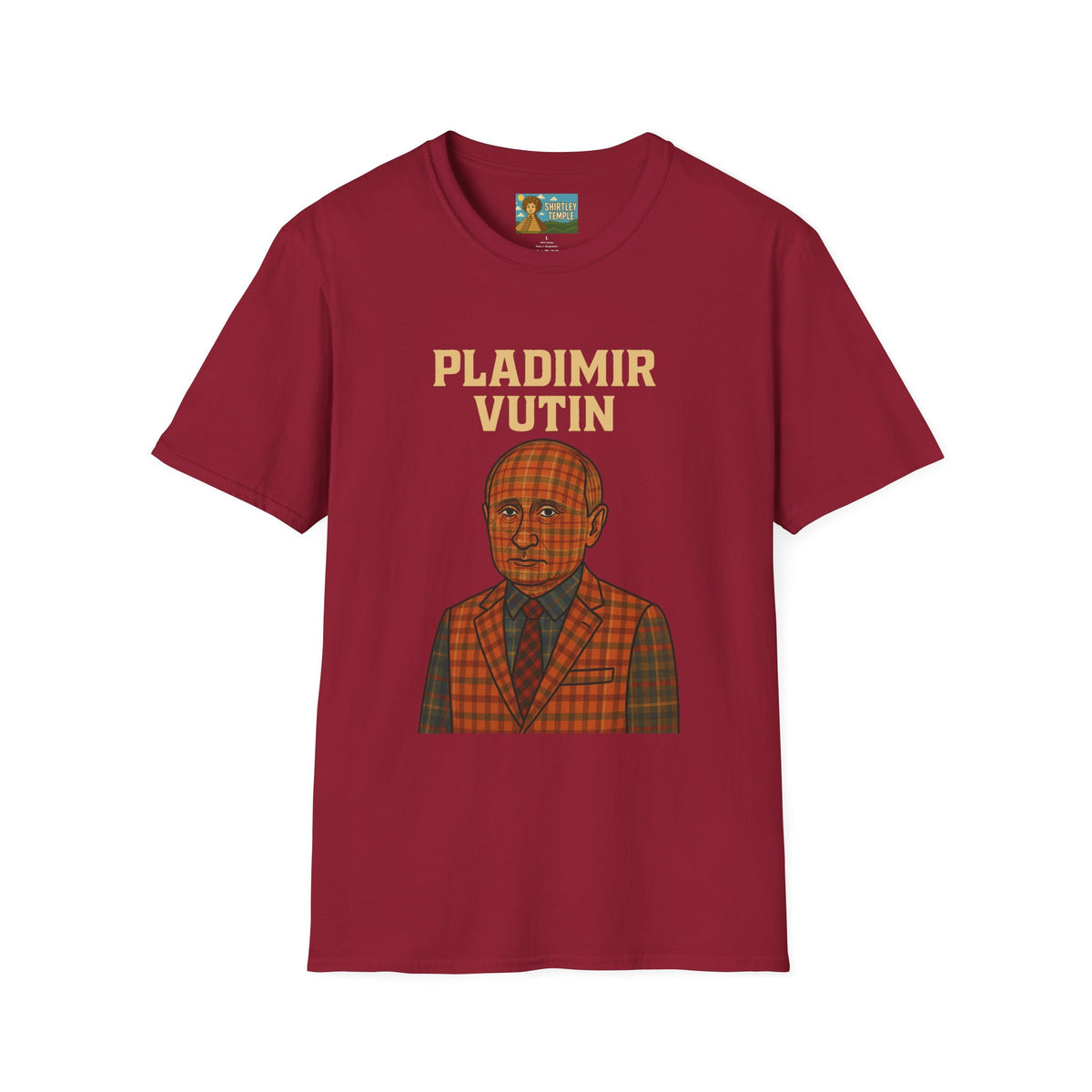 Pladimir Vutin T-Shirt, Funny Putin Parody Shirt, Plaid Person Pun Tee, Comedy Putin Plaid Top, Vladimir Putin Plaid Wordplay Apparel