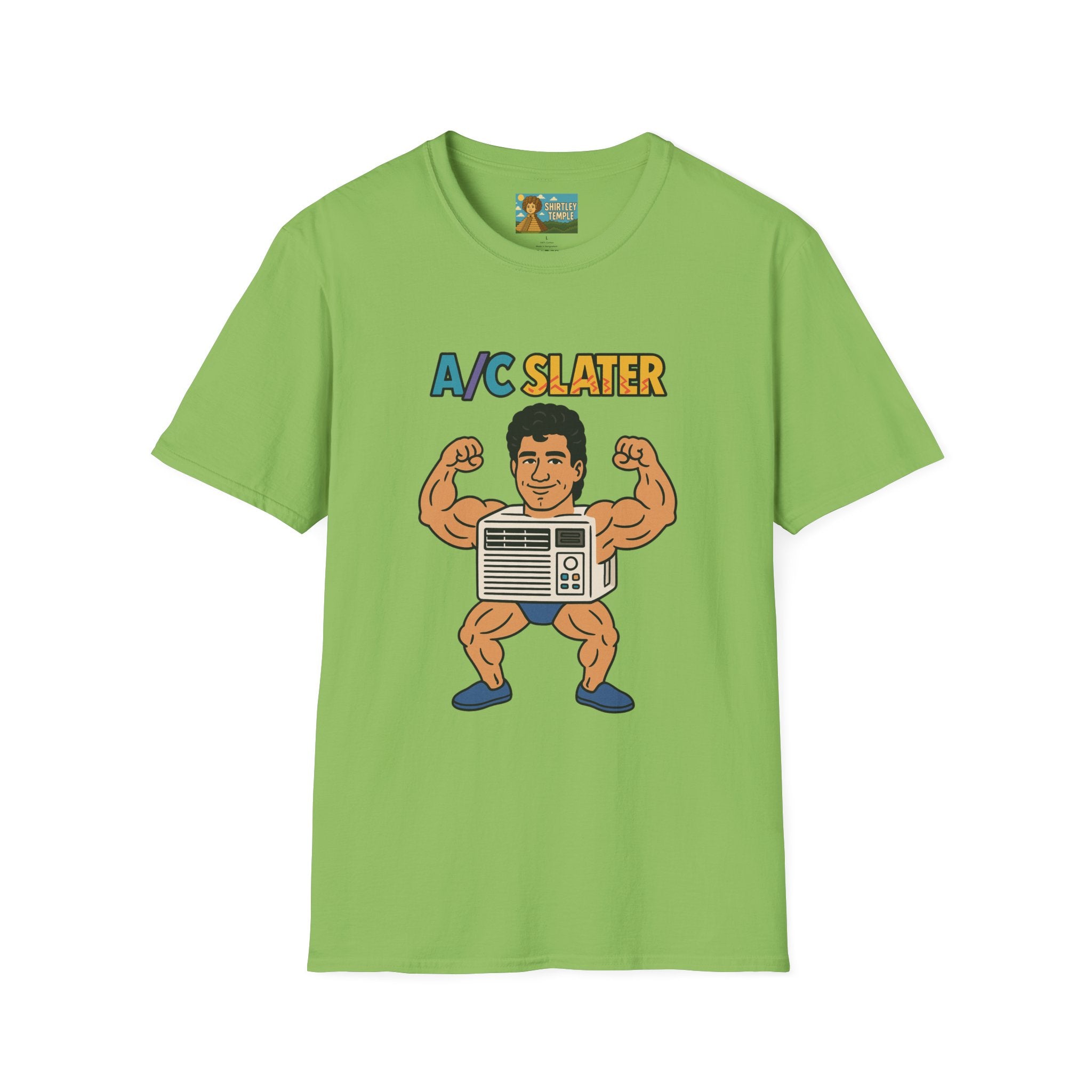 A/C Slater Word Play Unisex Softstyle T-Shirt, Saved by the Bell Tee, Funny Air Conditioner Shirt, Retro 90s Clothing, Vintage TV Fan Gift