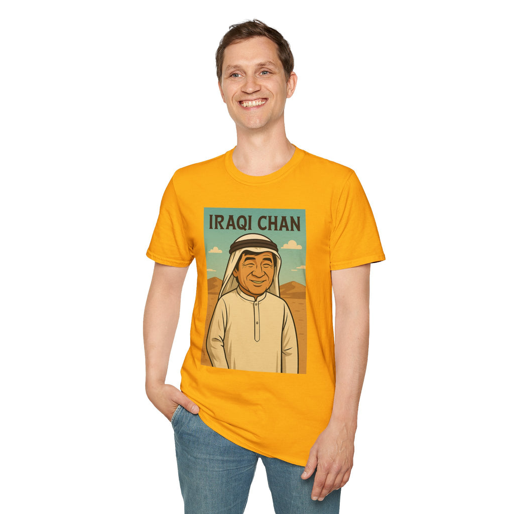 Iraqi Chan Unisex T-Shirt, Funny Jackie Chan Parody Apparel, Comedy Tribute Tee, Mashup Shirt