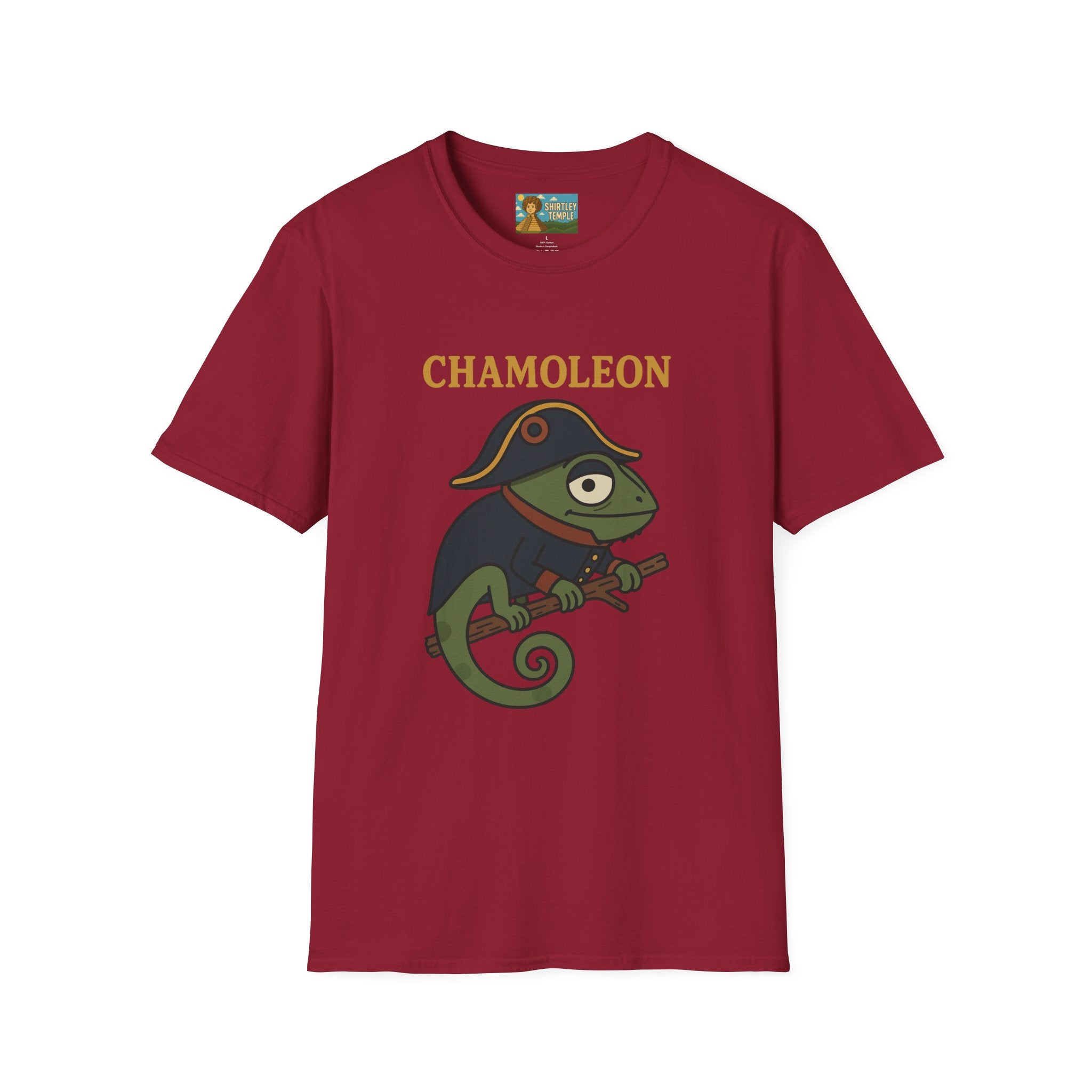 Chamoleon Funny Wordplay Parody Unisex T-Shirt, Napoleon Bonaparte Chameleon Tee Shirt Apparel