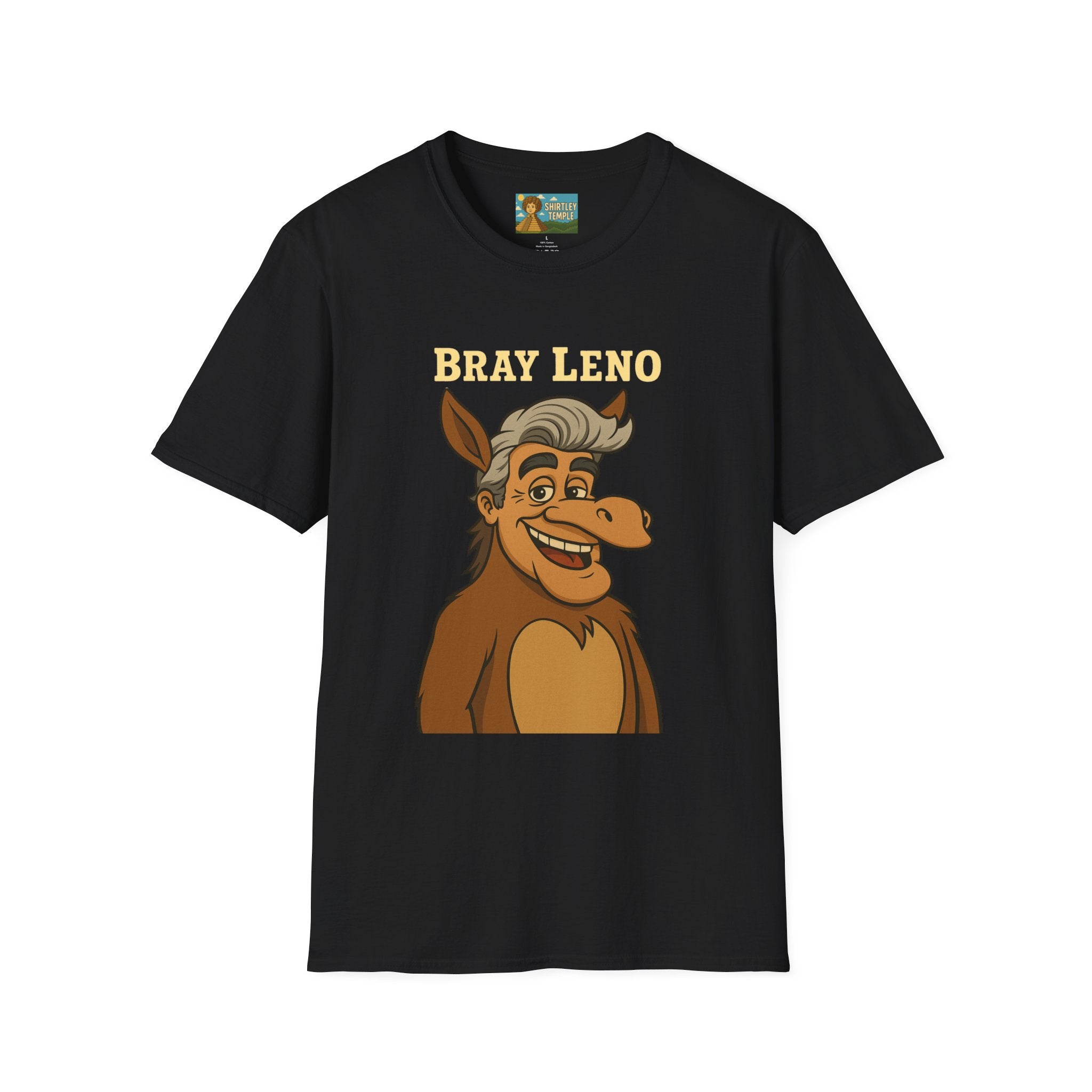Bray Leno Parody Unisex Tee, Jay Leno Donkey Mashup Shirt, Funny Wordplay Comedy Gift, Softstyle T-Shirt