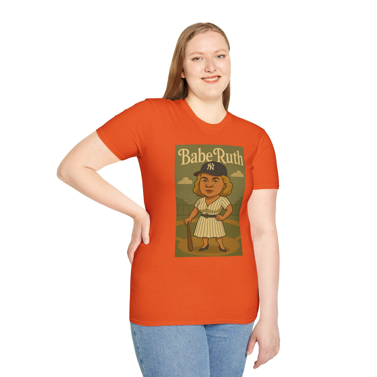 Babe Ruth funny wordplay pun baseball star remagined as a babe vintage nerd gift