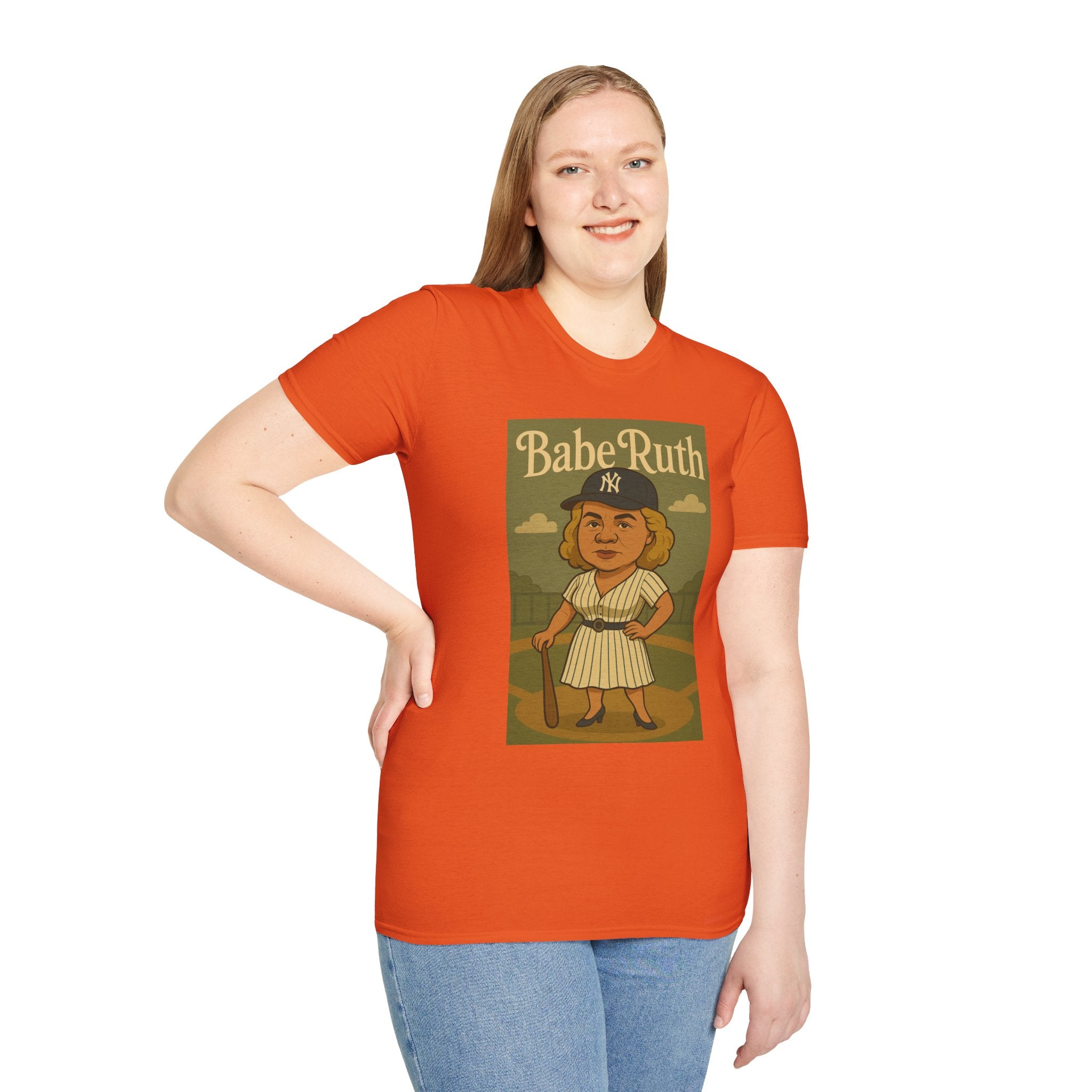 Babe Ruth funny wordplay pun baseball star remagined as a babe vintage nerd gift