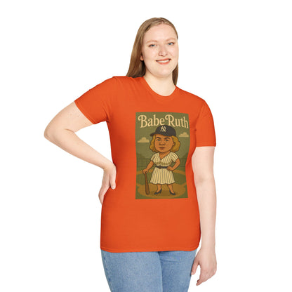 Babe Ruth funny wordplay pun baseball star remagined as a babe vintage nerd gift