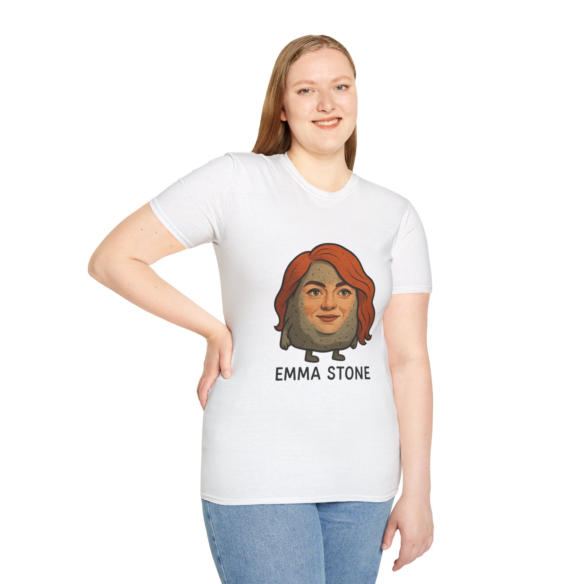 Emma Stone funny shirt wordplay pun actress and an actual stone mashup