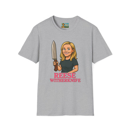 Reese Witherknife Funny Shirt, Comedy Parody Actress Tee, Unisex Softstyle T-Shirt, Wordplay Giant Knife Top, Gift for Movie Lovers, Pop