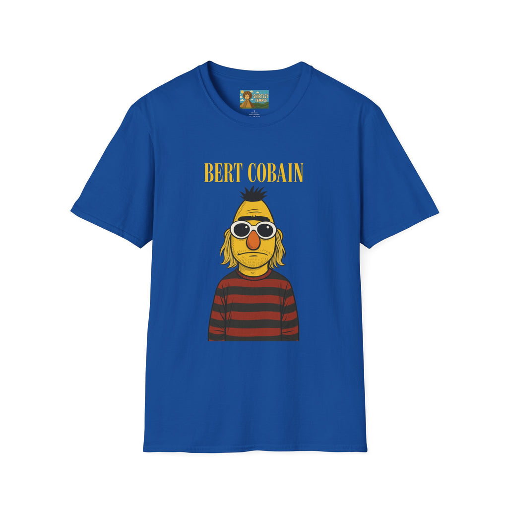 Bert Cobain funny mashup Kurt Cobain and Bert from sesame street wordplay unisex gift tee music lover