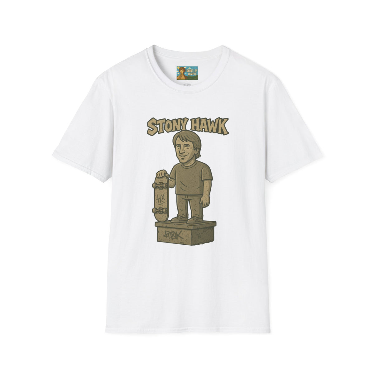 Stony Hawk Unisex T-Shirt, Skateboard Legend Parody Tee, Statue Wordplay Shirt, Funny Skater Gift, Skateboarding Fan Top