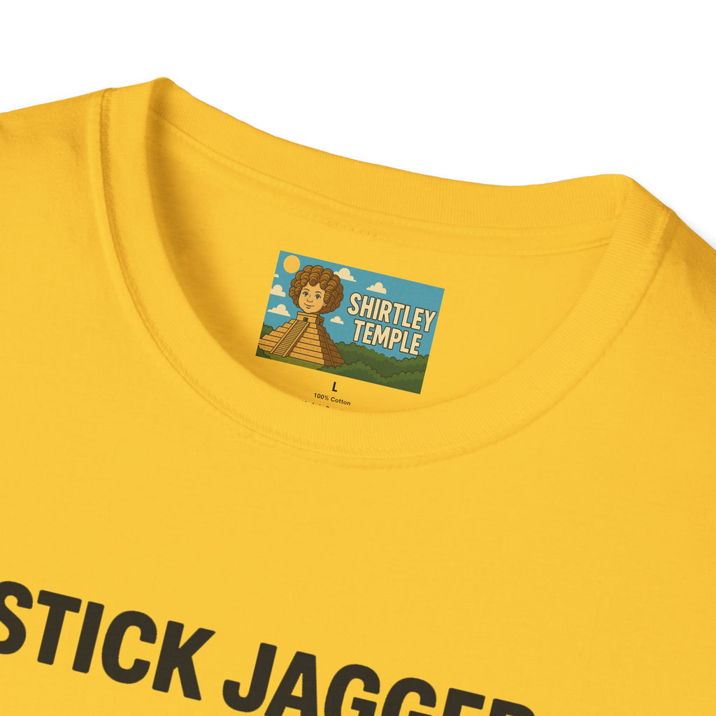 Stick Jagger Funny Shirt, Stick Figure Parody Wordplay T-Shirt, Pun Mashup Tee, Humorous Graphic Top, Sarcastic Slogan Clothing