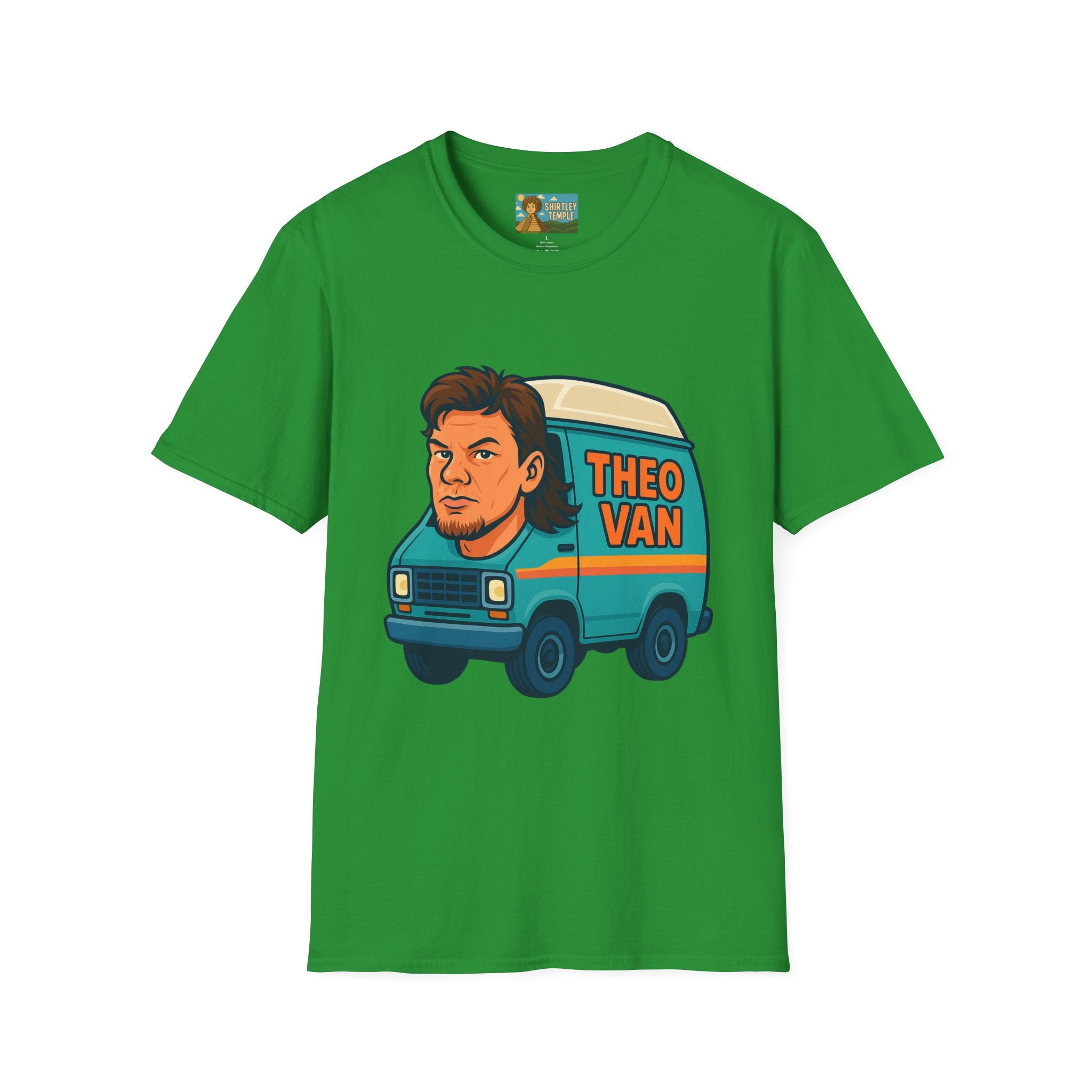 Theo Van (Theo Von + Van = Theo Van) Funny Tribute T-Shirt, Comedy Mashup Tee, Comedian Parody Shirt, Unisex Softstyle Top, Van Lover Gift