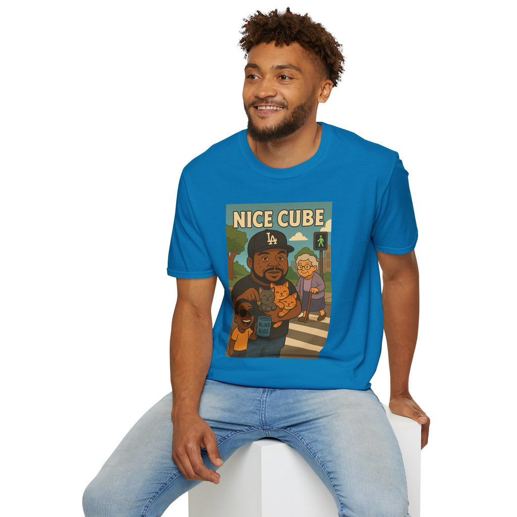 Nice Cube Funny Parody T-Shirt, Ice Cube Tribute Tee, Humorous Wordplay Top, Cool Gift for Hip Hop Fans, Softstyle Shirt