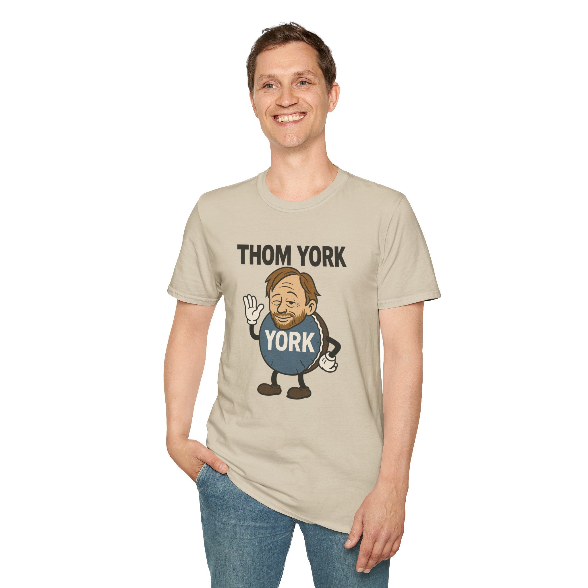 Thom York Peppermint Patty T-Shirt, Radiohead Musician Gift, Alternative Rock Tee, Funny Singer Shirt, Softstyle Unisex Top