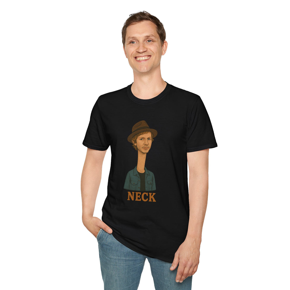 Neck Funny Long Neck Beck Tribute Unisex T-Shirt, Musician Parody Tee, Top for Comedy Fans, Neck Shirt with Wordplay, Music Lover Gift