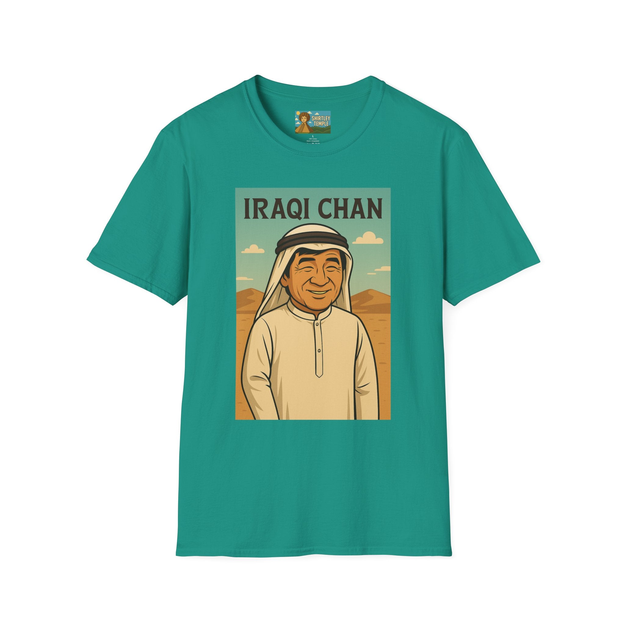Iraqi Chan Unisex T-Shirt, Funny Jackie Chan Parody Apparel, Comedy Tribute Tee, Mashup Shirt