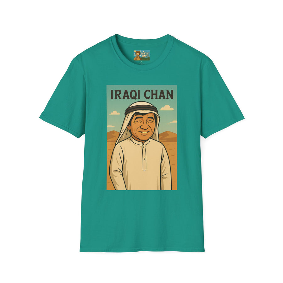 Iraqi Chan Unisex T-Shirt, Funny Jackie Chan Parody Apparel, Comedy Tribute Tee, Mashup Shirt
