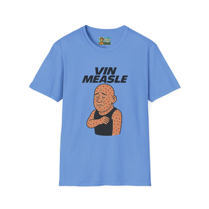 Vin Measle Parody Unisex Softstyle T-Shirt, Actor Measles Wordplay Tee, Humorous Graphic Tee Shirt, Comedy Movie Fan Gift, Lightweight