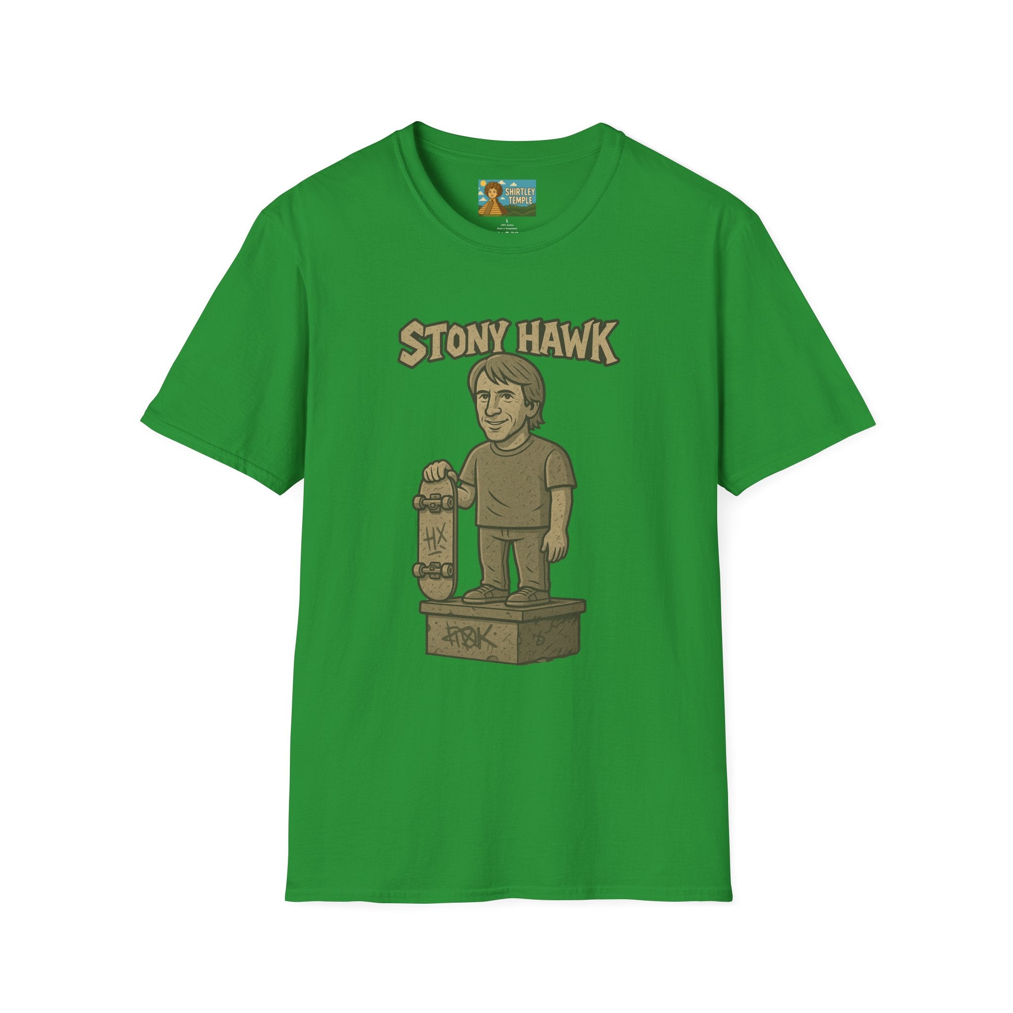 Stony Hawk Unisex T-Shirt, Skateboard Legend Parody Tee, Statue Wordplay Shirt, Funny Skater Gift, Skateboarding Fan Top