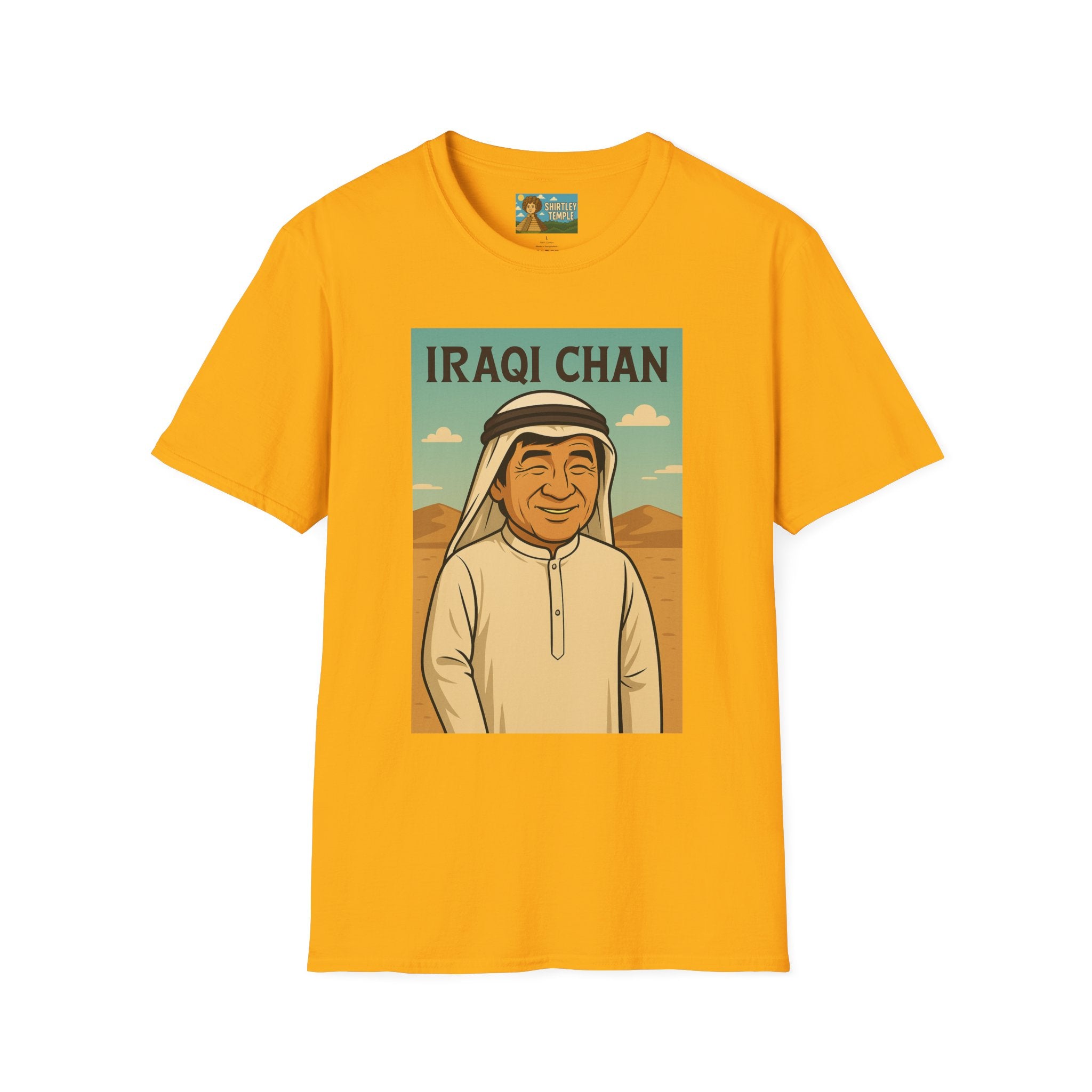 Iraqi Chan Unisex T-Shirt, Funny Jackie Chan Parody Apparel, Comedy Tribute Tee, Mashup Shirt