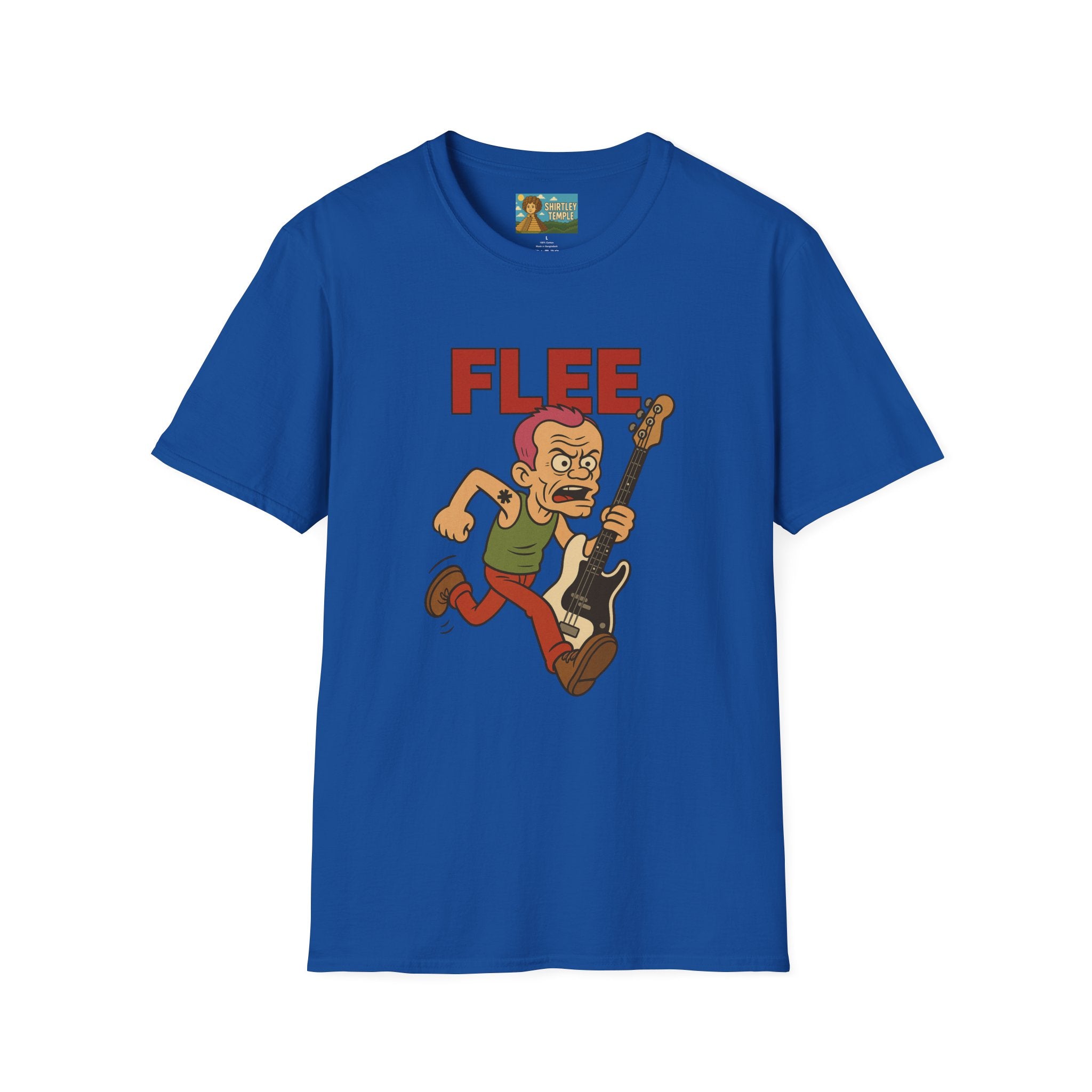 Flee funny shirt pun wordplay Flea red hot chili peppers running away fleeing