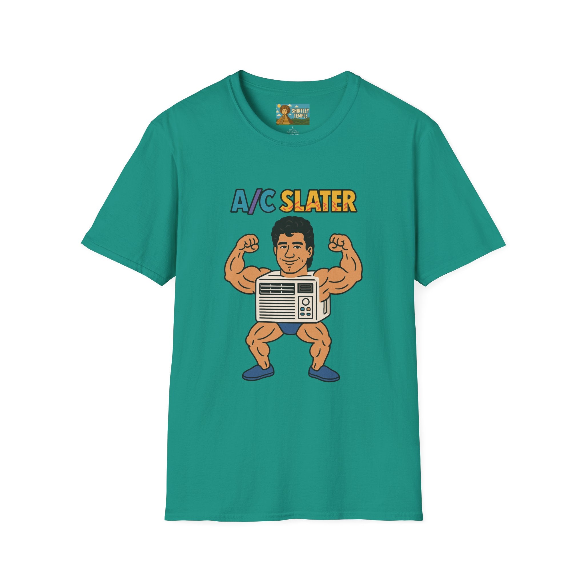 A/C Slater Word Play Unisex Softstyle T-Shirt, Saved by the Bell Tee, Funny Air Conditioner Shirt, Retro 90s Clothing, Vintage TV Fan Gift