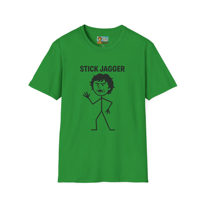 Stick Jagger Funny Shirt, Stick Figure Parody Wordplay T-Shirt, Pun Mashup Tee, Humorous Graphic Top, Sarcastic Slogan Clothing