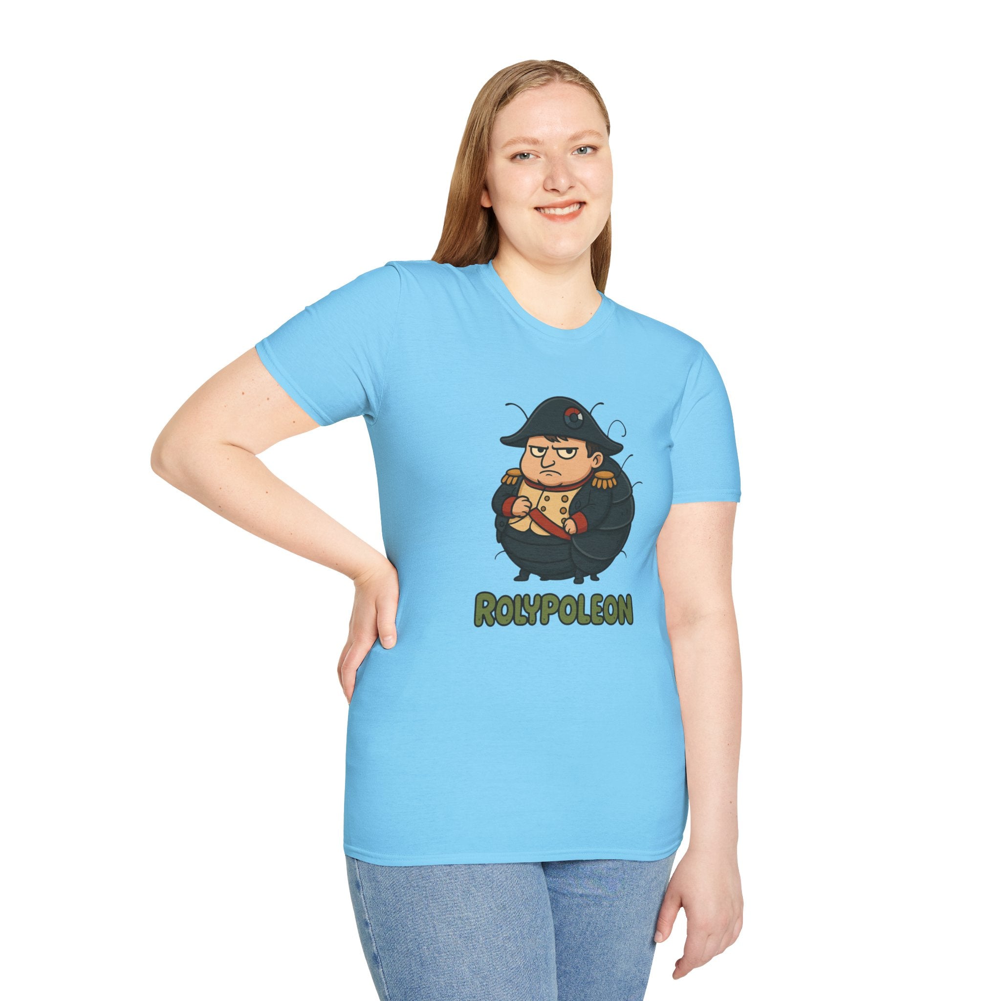 Rolypoleon Funny Shirt Mashup Parody Unisex Softstyle T-Shirt, Roly Poly and Napoleon Comedy Wordplay Tee, Humorous Graphic Tee, Novelty