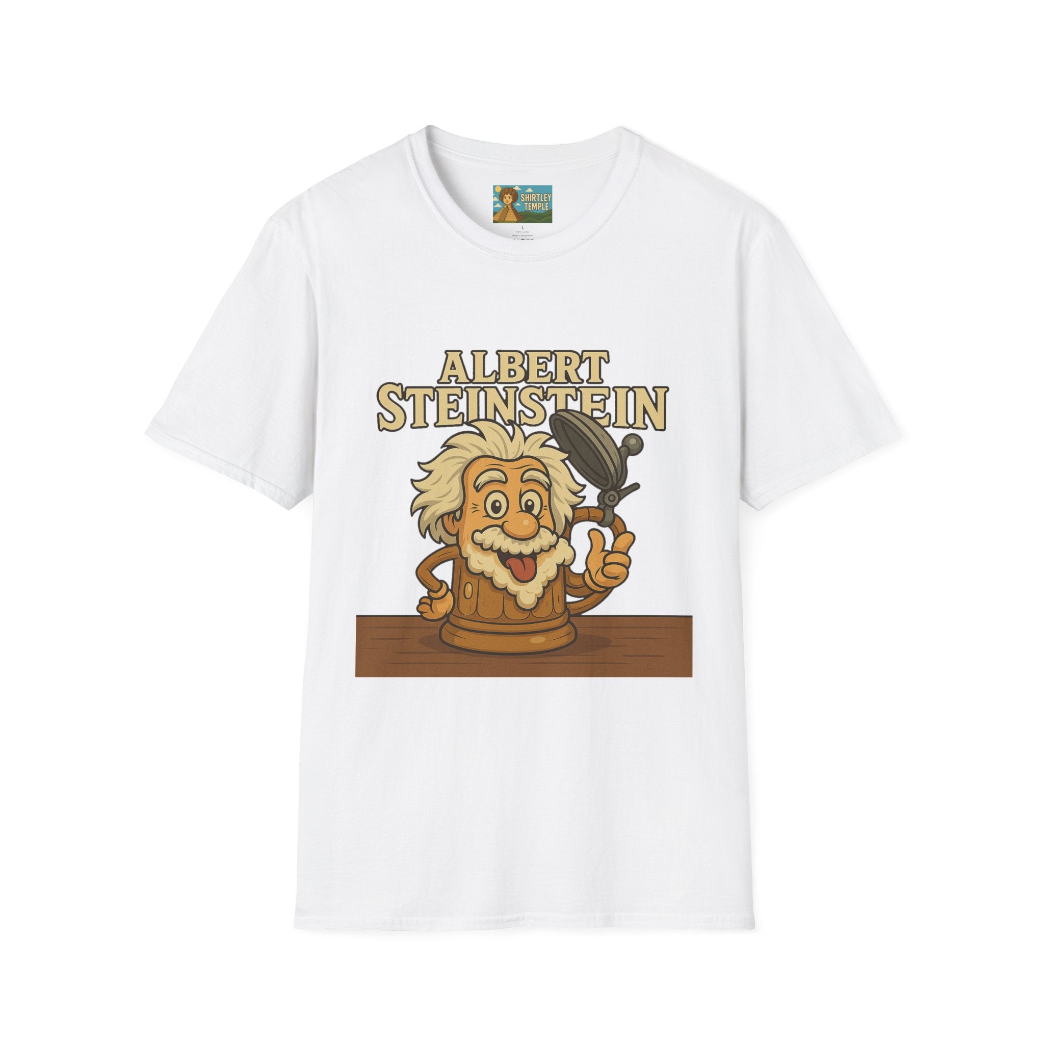 Albert Steinstein Unisex T-Shirt, Pun Beer Stein Science Tee, Gift for Nerds, Math Teacher Shirt, Physics Student Apparel