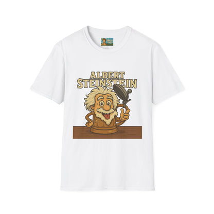 Albert Steinstein Unisex T-Shirt, Pun Beer Stein Science Tee, Gift for Nerds, Math Teacher Shirt, Physics Student Apparel
