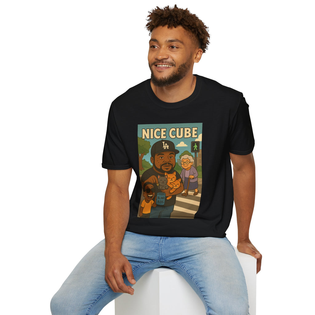 Nice Cube Funny Parody T-Shirt, Ice Cube Tribute Tee, Humorous Wordplay Top, Cool Gift for Hip Hop Fans, Softstyle Shirt