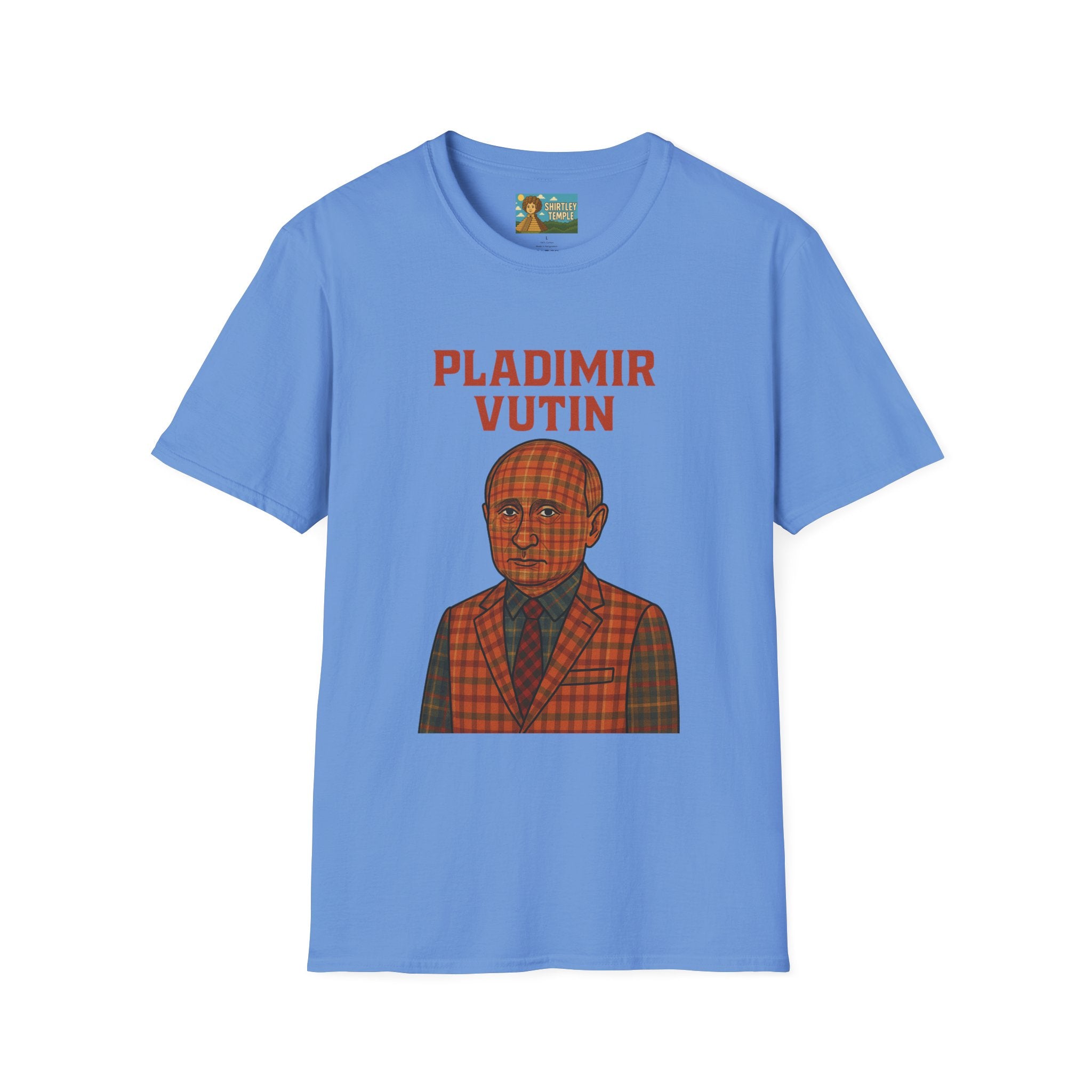 Pladimir Vutin T-Shirt, Funny Putin Parody Shirt, Plaid Person Pun Tee, Comedy Putin Plaid Top, Vladimir Putin Plaid Wordplay Apparel