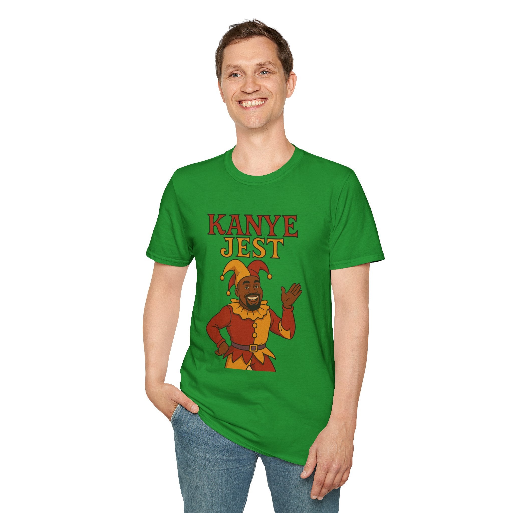 Kanye Jest Funny T-Shirt, Parody Tribute Rapper, Comedy Mashup Meme, Jester Tee, Humorous Graphic Tee