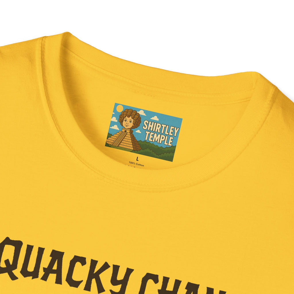 Quacky Chan Funny T-Shirt, Jackie Chan Duck Mashup Tee, Martial Arts Quack Movie Star Shirt, Comedy Parody Apparel, Unisex Softstyle Top