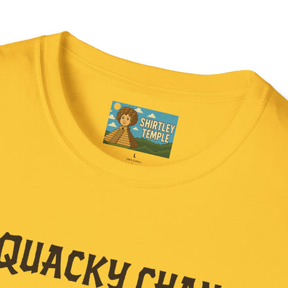 Quacky Chan Funny T-Shirt, Jackie Chan Duck Mashup Tee, Martial Arts Quack Movie Star Shirt, Comedy Parody Apparel, Unisex Softstyle Top