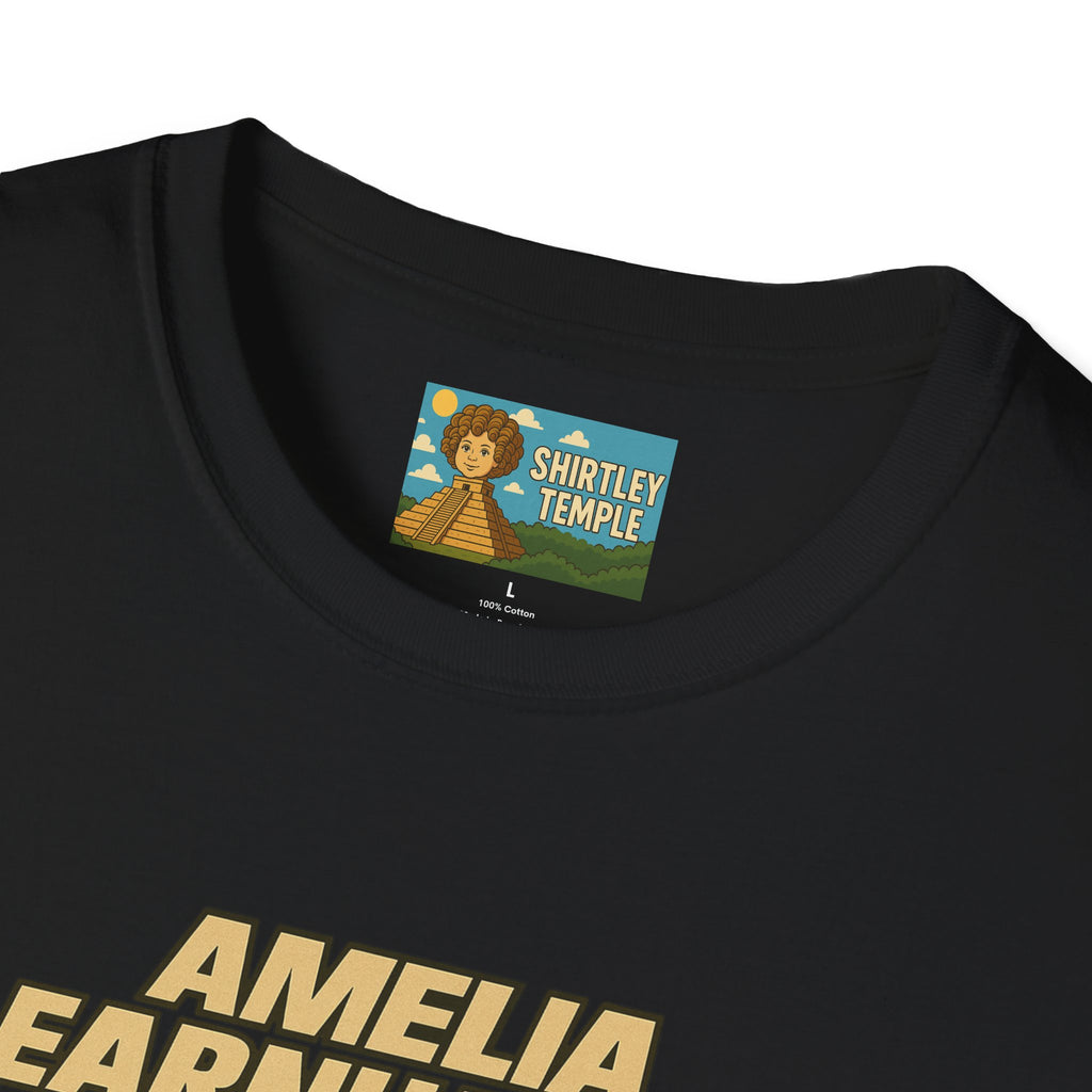 Amelia Earnhardt Funny Mashup Unisex Softstyle T-Shirt, Pilot Pun Tee, Earhart Earnhardt Gift, Aviation Racing Shirt
