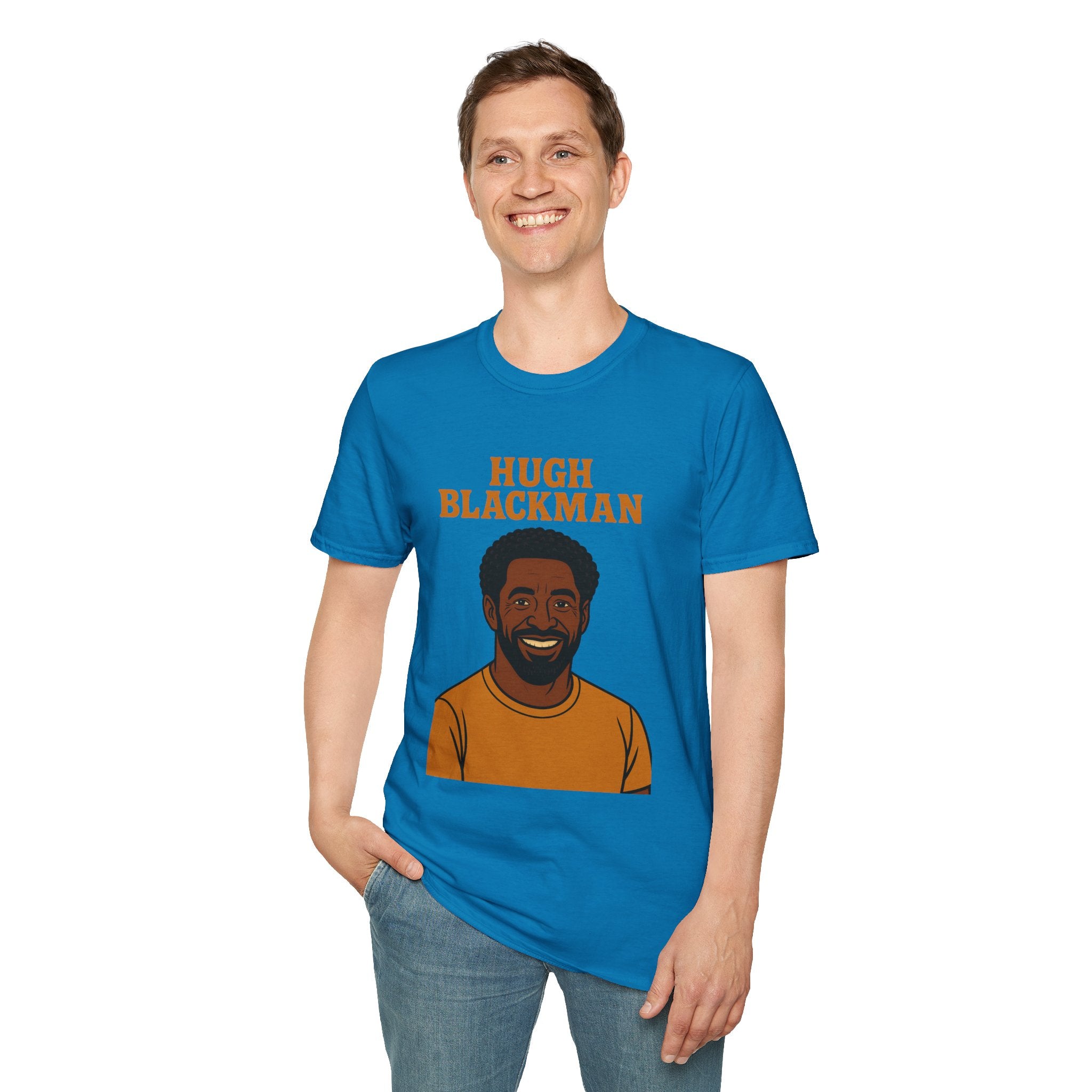 Hugh Blackman Parody T-Shirt, Funny Hugh Jackman Darker Person Tee, Comedy Tribute Apparel, Softstyle Unisex Shirt, Gift for Fans