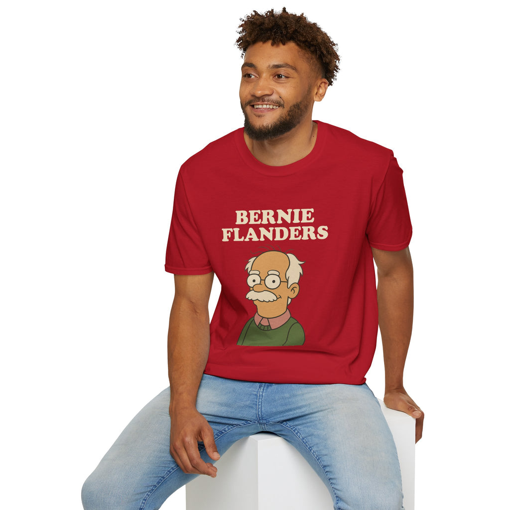 Bernie Flanders funny mashup simpson's style Bernie Sanders and Ned Flanders wordplay nerd gift unisex tee