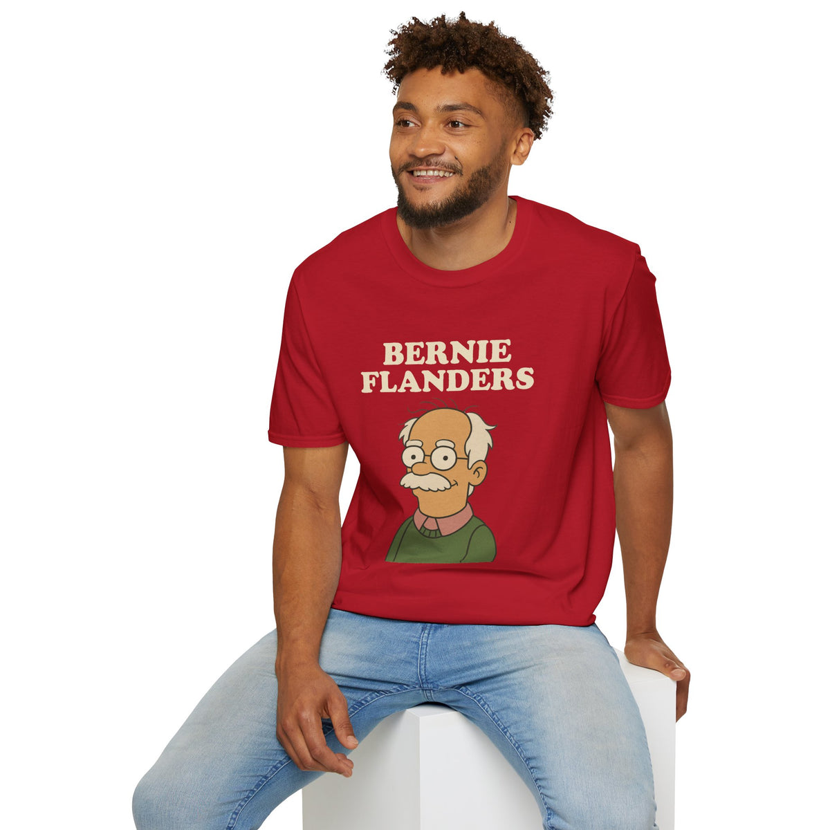 Bernie Flanders funny mashup simpson's style Bernie Sanders and Ned Flanders wordplay nerd gift unisex tee