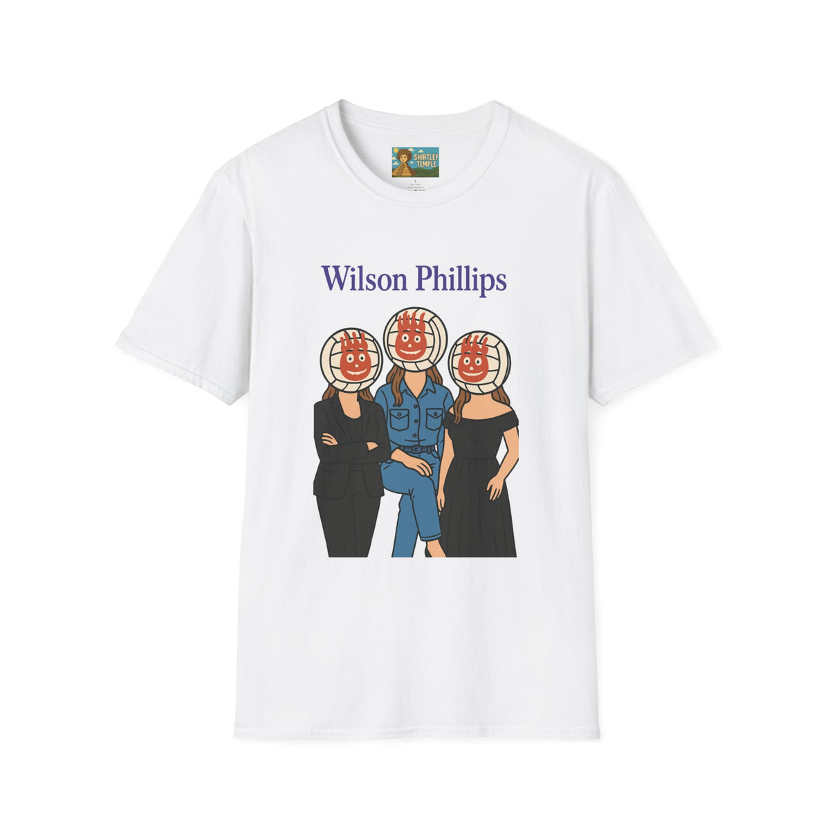 Wilson and Phillips Mashup Softstyle T-Shirt, Funny Wordplay Tribute Singers, Volleyball Theme Gift Tee