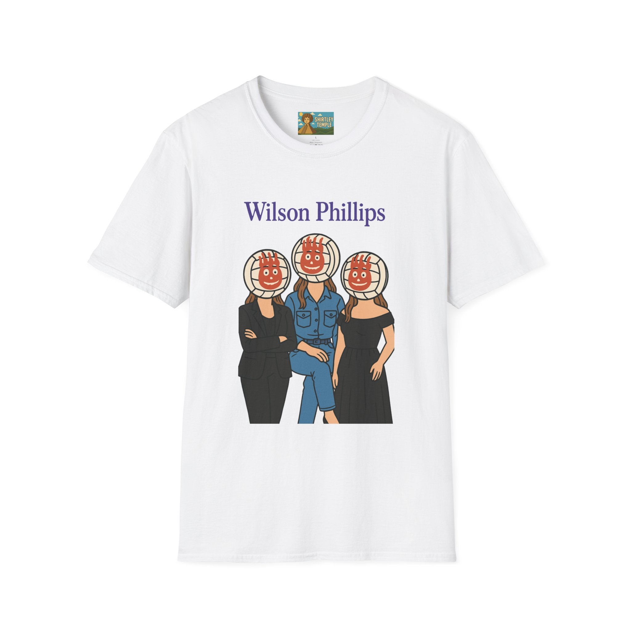 Wilson and Phillips Mashup Softstyle T-Shirt, Funny Wordplay Tribute Singers, Volleyball Theme Gift Tee