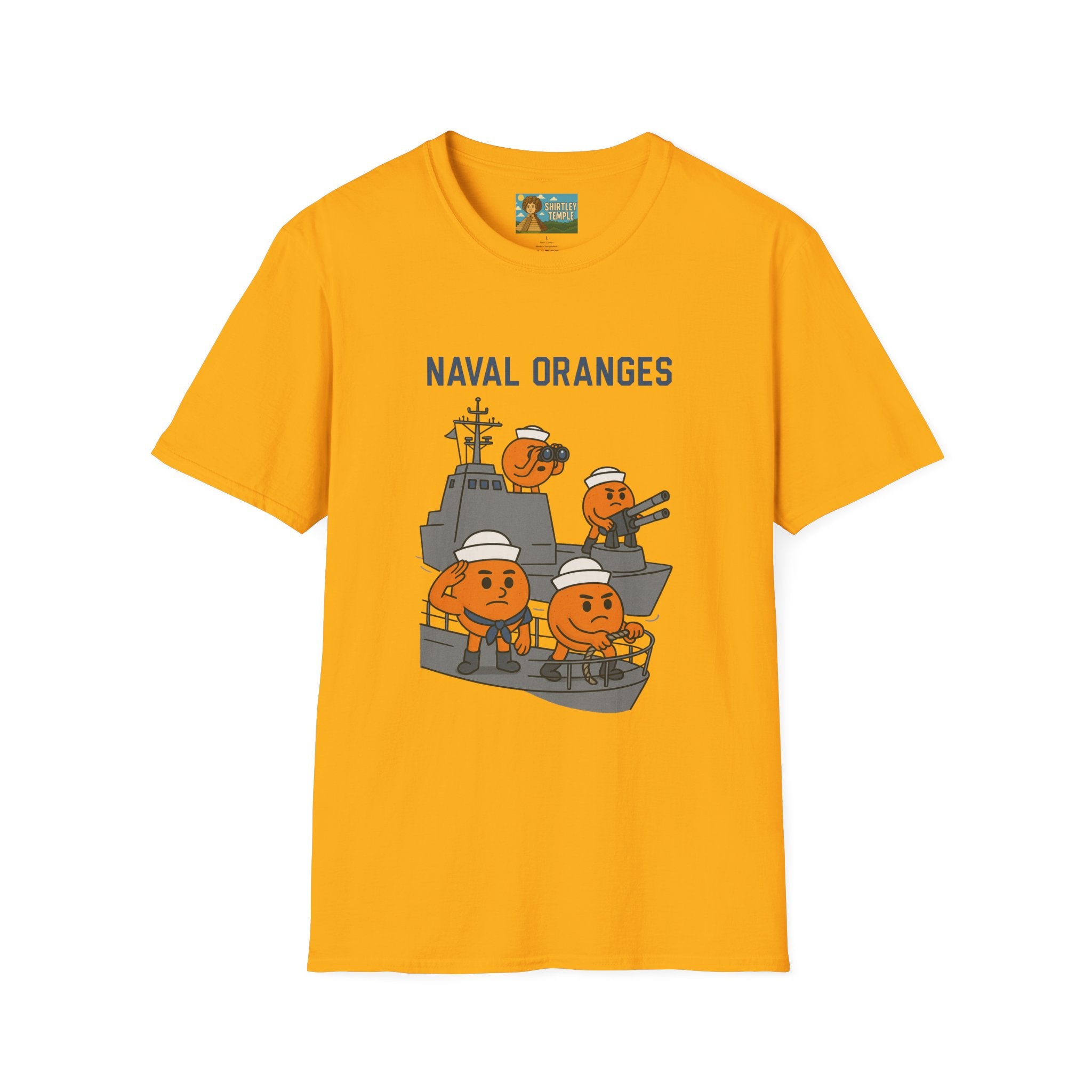 Naval Oranges Unisex Softstyle T-Shirt, Funny Shirt Parody Wordplay Mashup, Navy People Comedy Pun Punny, Navel Oranges Tee, Citrus Humor